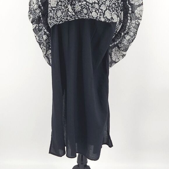 Old Navy Maxi Dress Women Medium Waist Defined Floral Print Smocked Boho Peasant - Picture 5 of 11